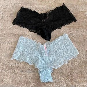 PINK Victoria’s Secret Low Rise Cheeky Boy Short Lace Used Panties: large